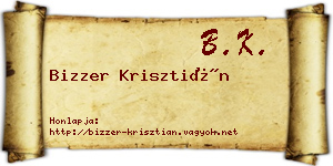 Bizzer Krisztián névjegykártya
